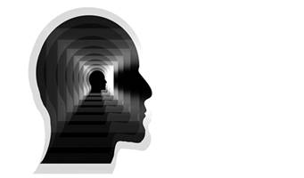 Um perfil da cabeça humana com um efeito estroboscópico